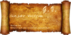Gutjahr Volfram névjegykártya